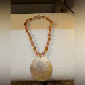 Seashell stone necklace